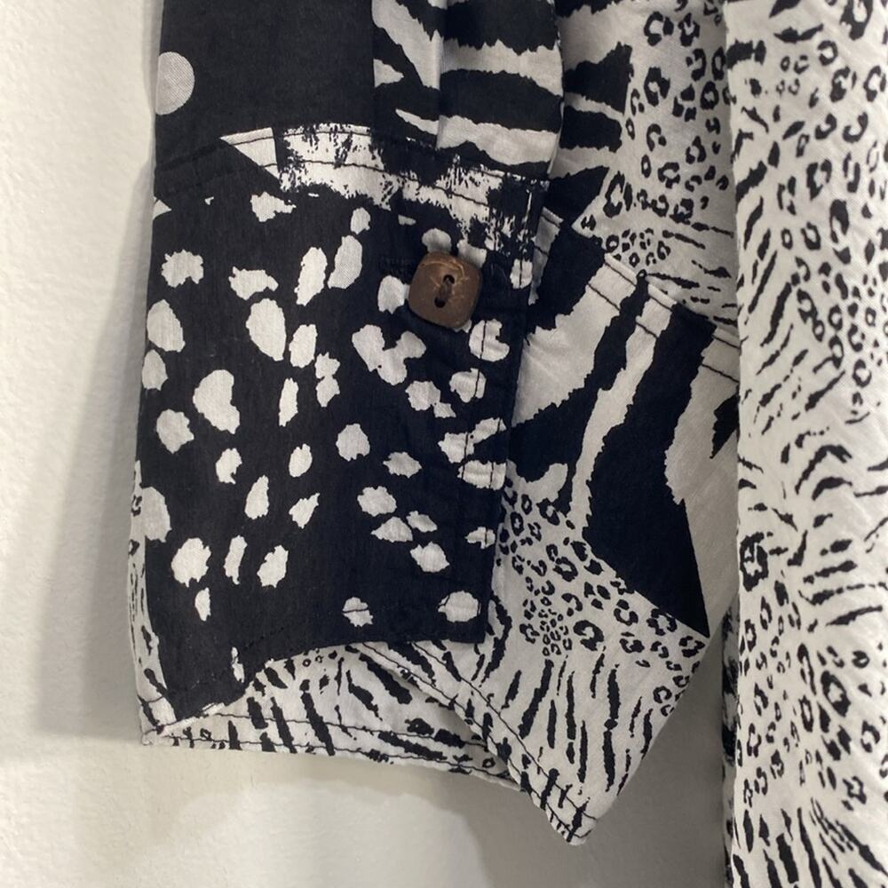 Multiples Boho Top Mixed Media Patchwork Asymmetr… - image 7